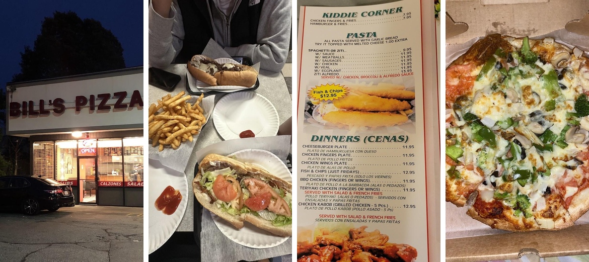 Bill's Pizza Menu