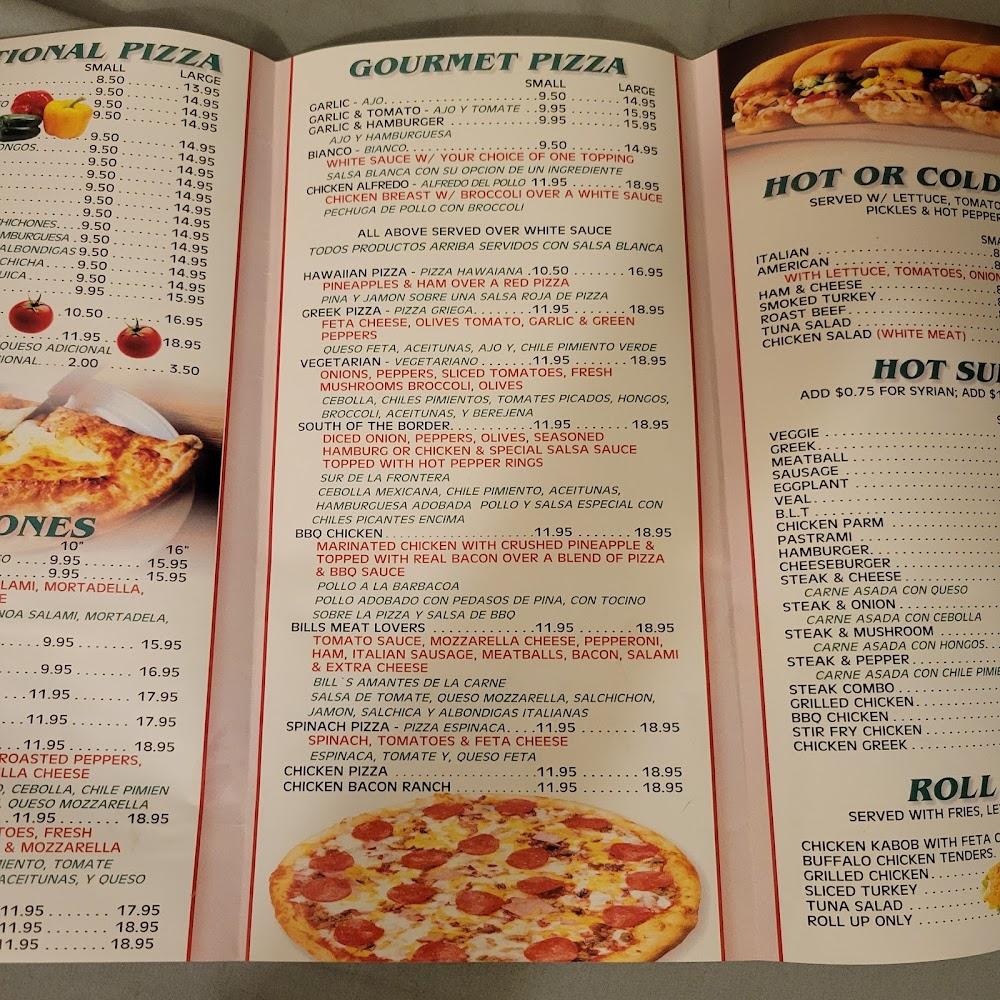 Bill's Pizza Menu image 2